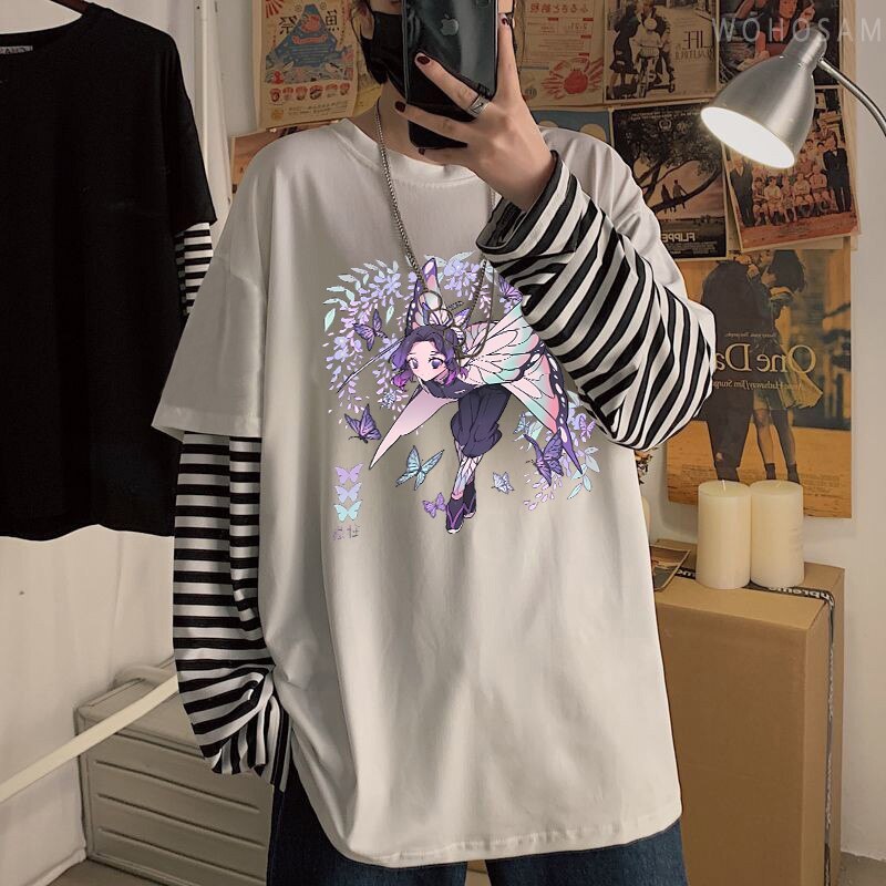 Demon Slayer Kochou Shinobu Printed Fake Two T-Shirts