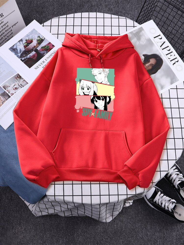 Spy X Family Main Characters Loid Yor Anya Printed Hoodie