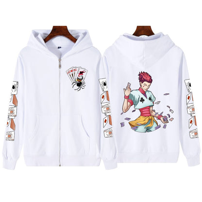 Bleach Print Zipper Hoodie