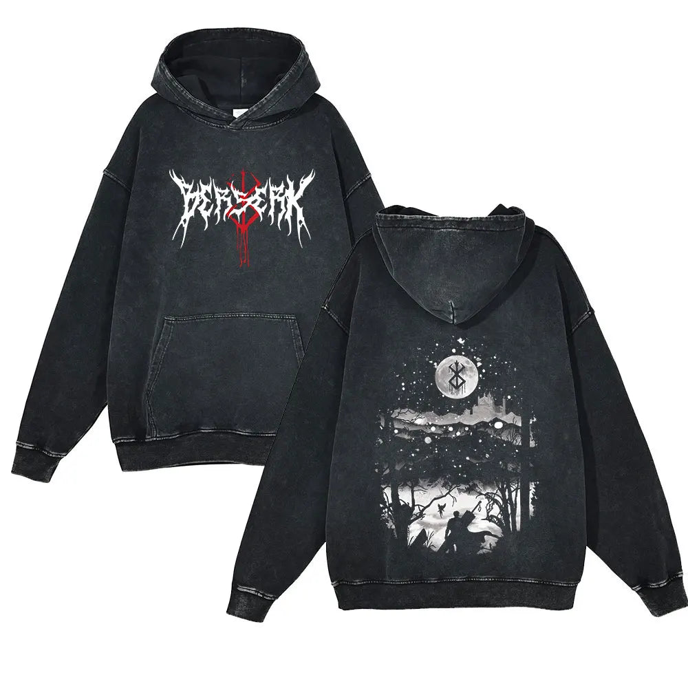 Berserk Retro Washed Hoodies