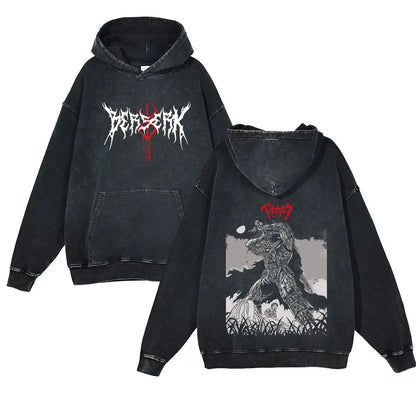 Berserk Retro Washed Hoodies