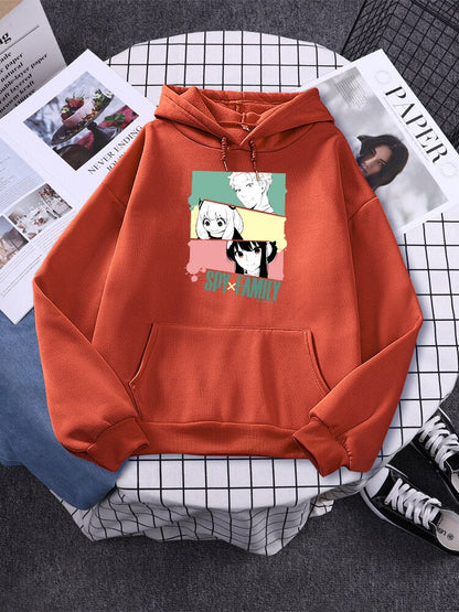 Spy X Family Main Characters Loid Yor Anya Printed Hoodie