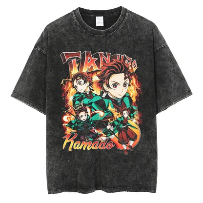 New Demon Slayer Vintage Washed T-Shirt