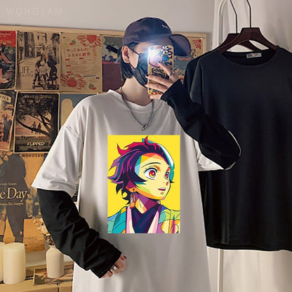 Demon Slayer Kamado Tanjirou Fake Two T-Shirts