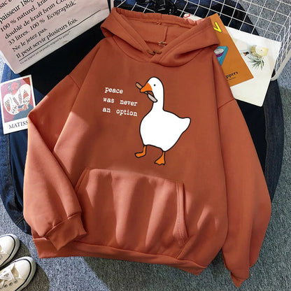 Peace Was Never An Option Goose Printing Hoodies