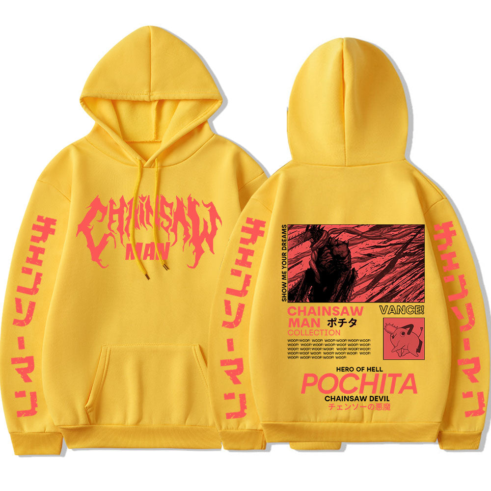 Chainsaw Man Pochita Graphic Hoodies