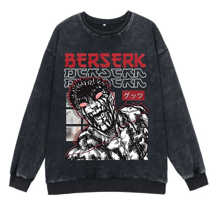 Berserk Retro Washed Sweatshirts