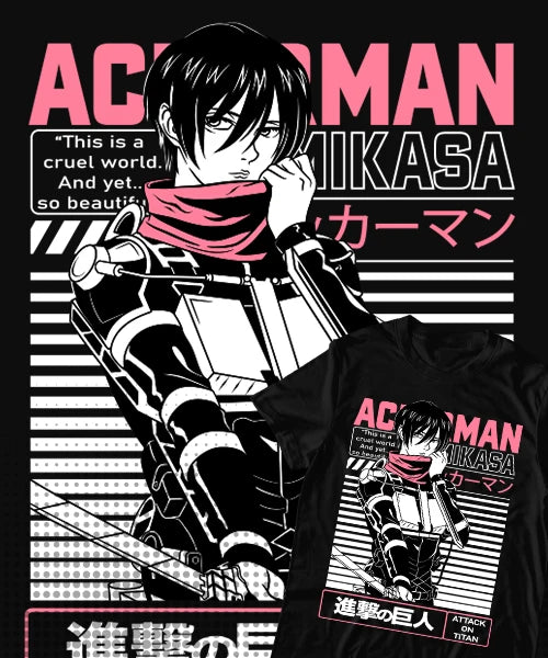 Attack on Titan Mikasa Ackerman Batalla Final T-Shirt