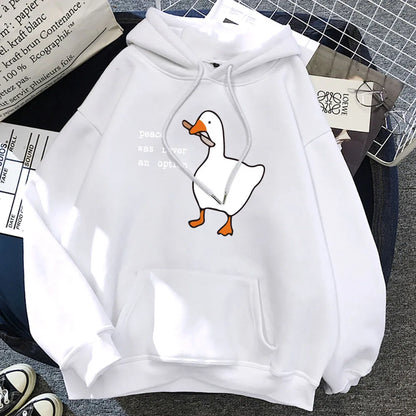 Peace Was Never An Option Goose Printing Hoodies