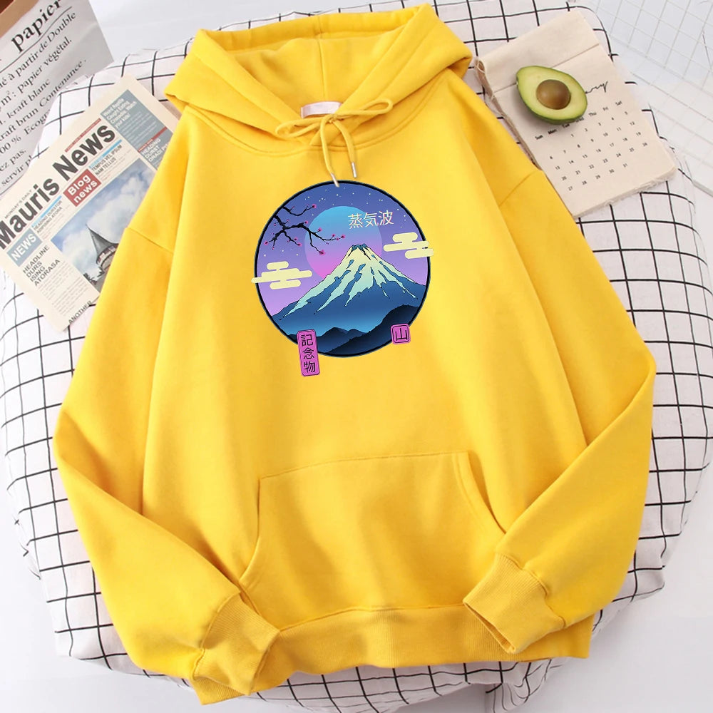 Vaporwave Mount Fuji Memorial Ukiyo E Hoodie