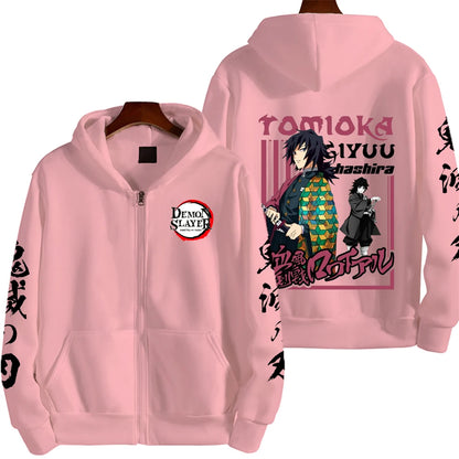 Tomioka Giyuu Demon Slayer Zip Up Hoodie