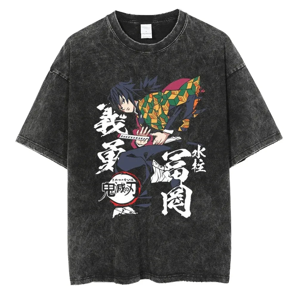 New Demon Slayer Vintage Washed T-Shirt