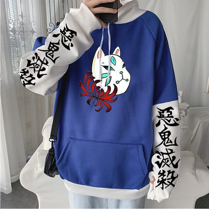 Demon Slayer Fox Masks Print Hoodies