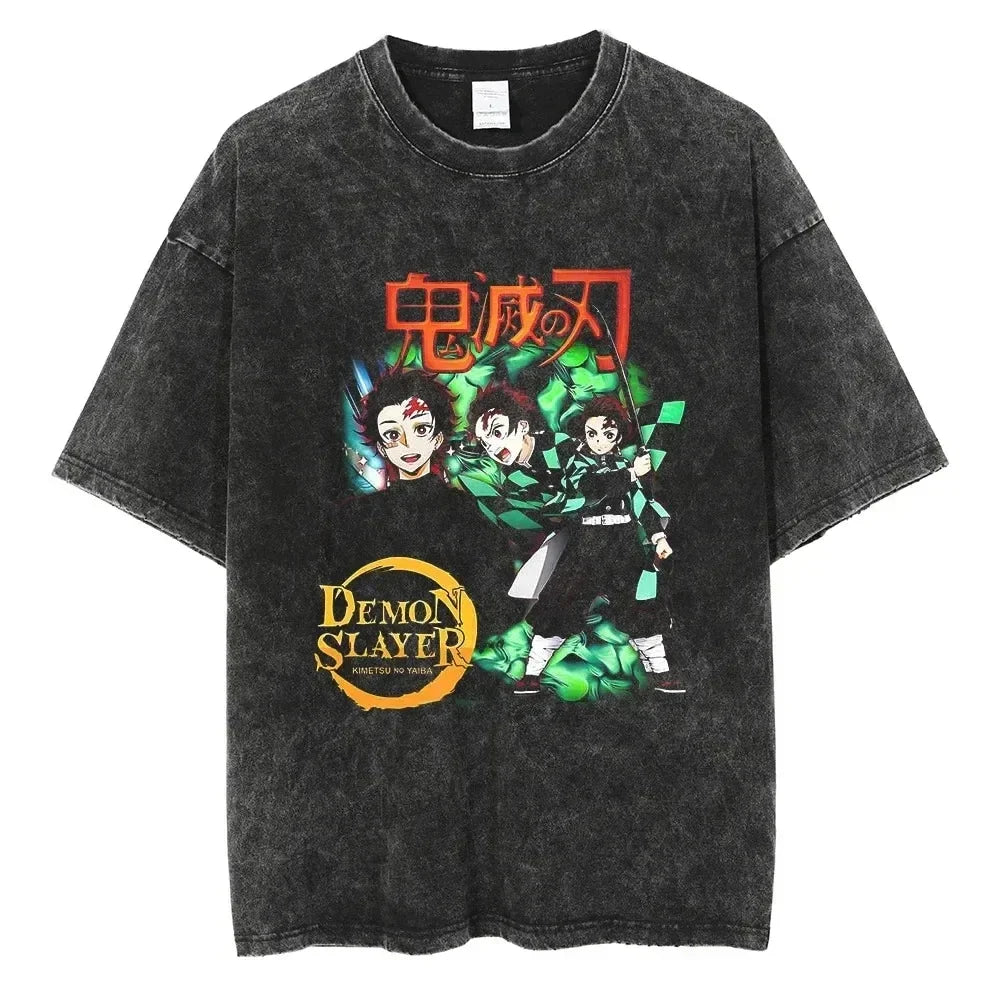 New Demon Slayer Vintage Washed T-Shirt