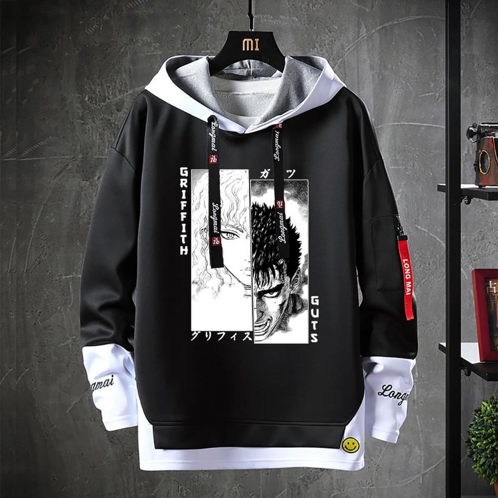 Anime Berserk Patchwork Print Hooded