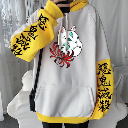 Demon Slayer Fox Masks Print Hoodies