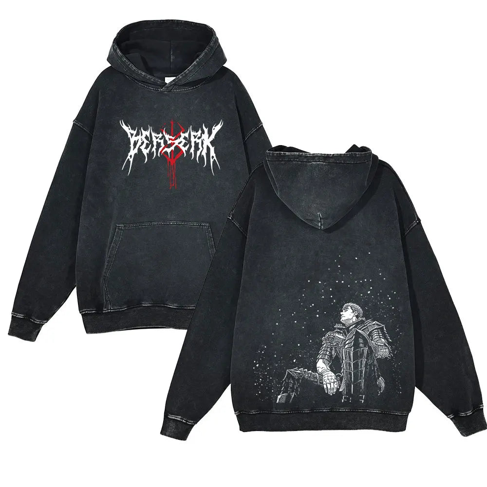 Berserk Retro Washed Hoodies