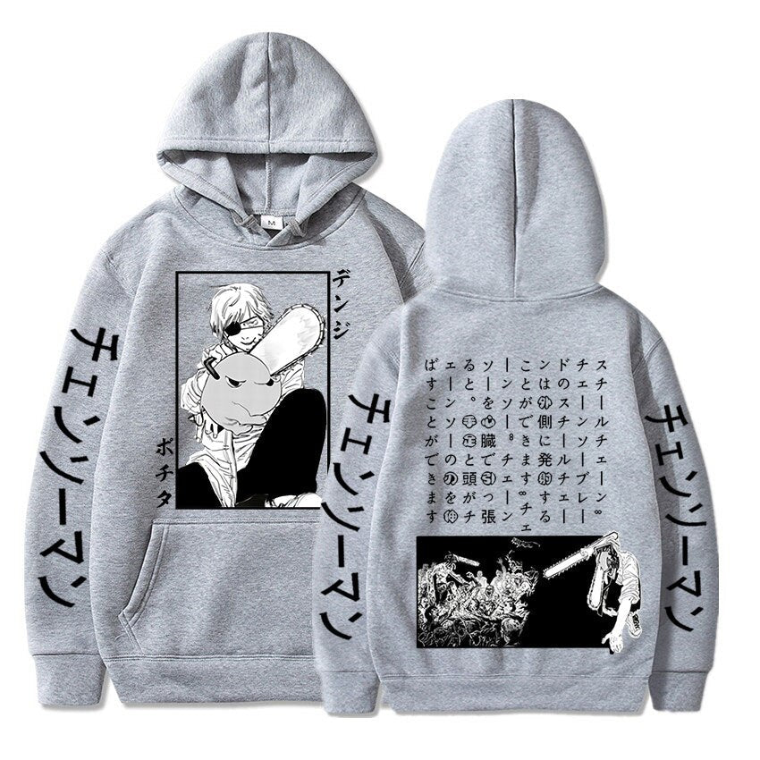 Chainsaw Man Denji Pochita Print Hoodies