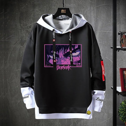 Anime Berserk Patchwork Print Hooded