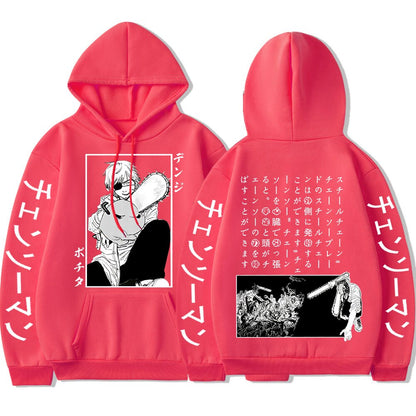 Chainsaw Man Denji Pochita Print Hoodies