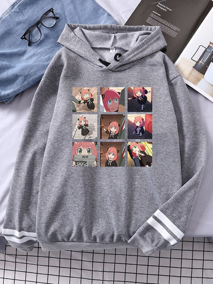 Spy X Family Cute Anya Nine Grid Female Hoodie