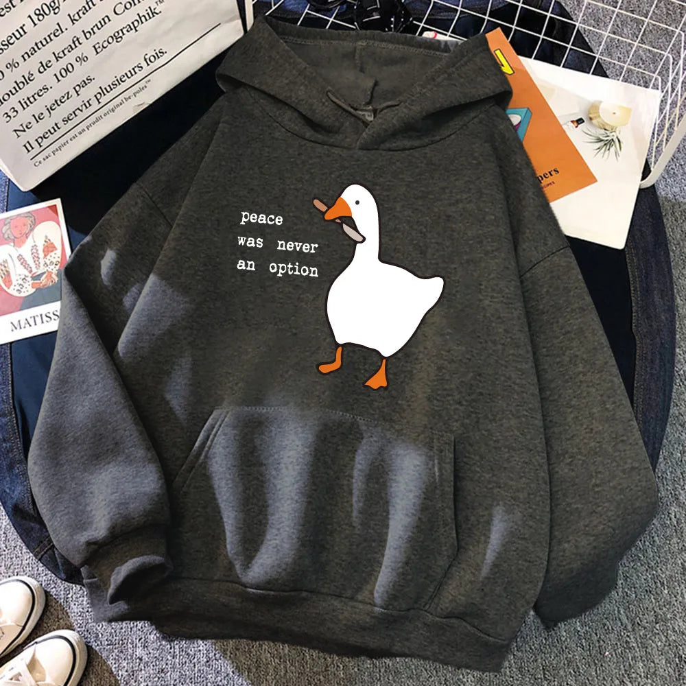 Peace Was Never An Option Goose Printing Hoodies