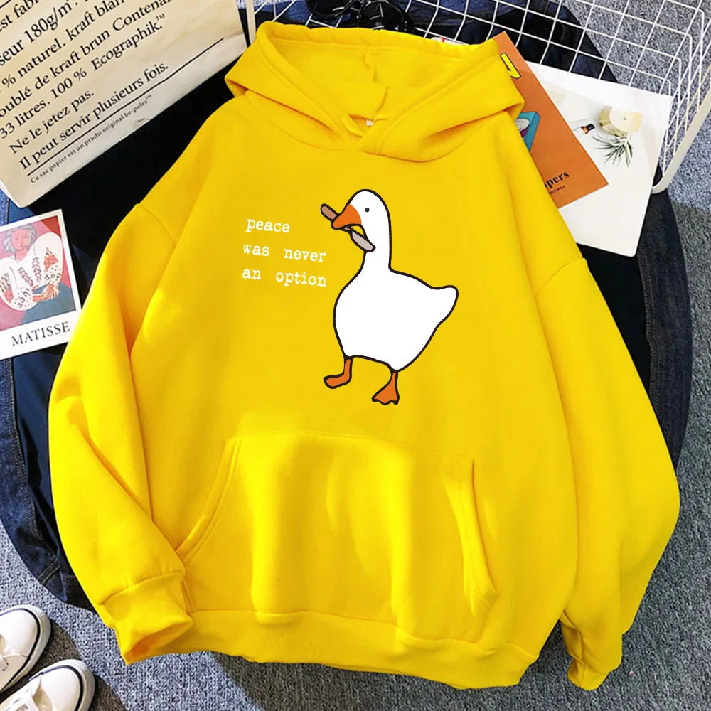 Peace Was Never An Option Goose Printing Hoodies