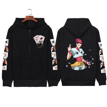 Bleach Print Zipper Hoodie