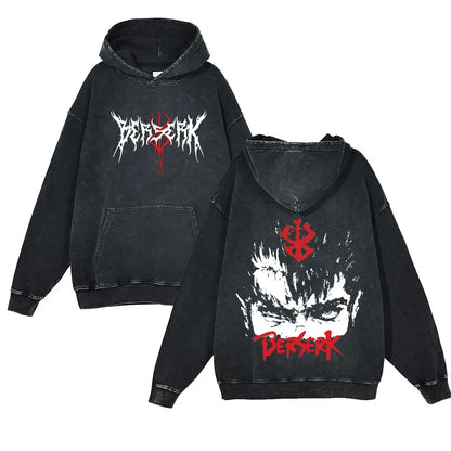 Berserk Retro Washed Hoodies