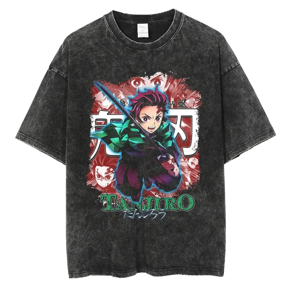 New Demon Slayer Vintage Washed T-Shirt