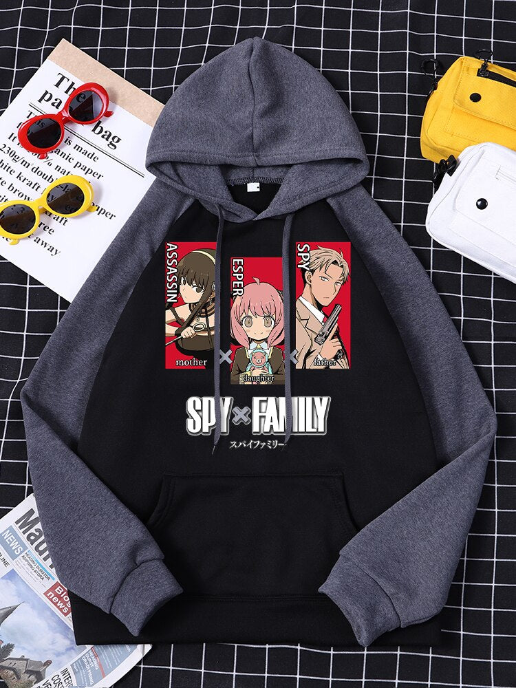 Spy X Family Forger Family Assassin Esper Spy Printed Hooded