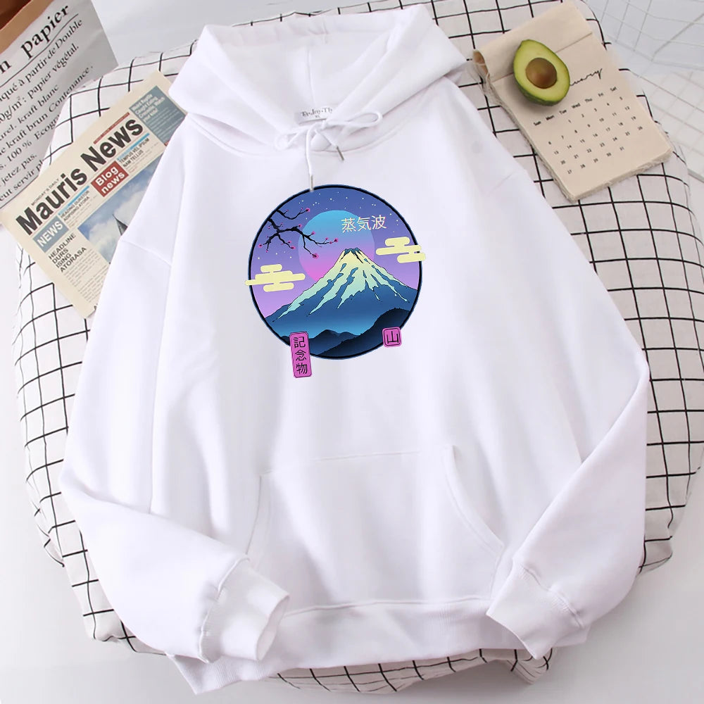 Vaporwave Mount Fuji Memorial Ukiyo E Hoodie