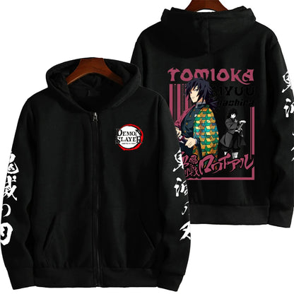 Tomioka Giyuu Demon Slayer Zip Up Hoodie