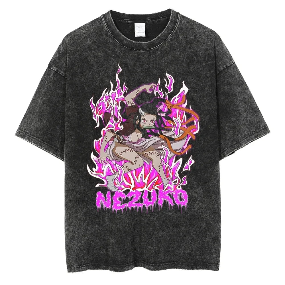 New Demon Slayer Vintage Washed T-Shirt