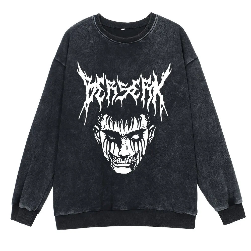 Berserk Retro Washed Sweatshirts