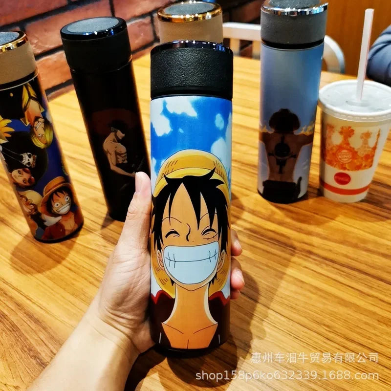 One Piece Stainless Steel Luffy Roronoa Zoro Action Water Bottle