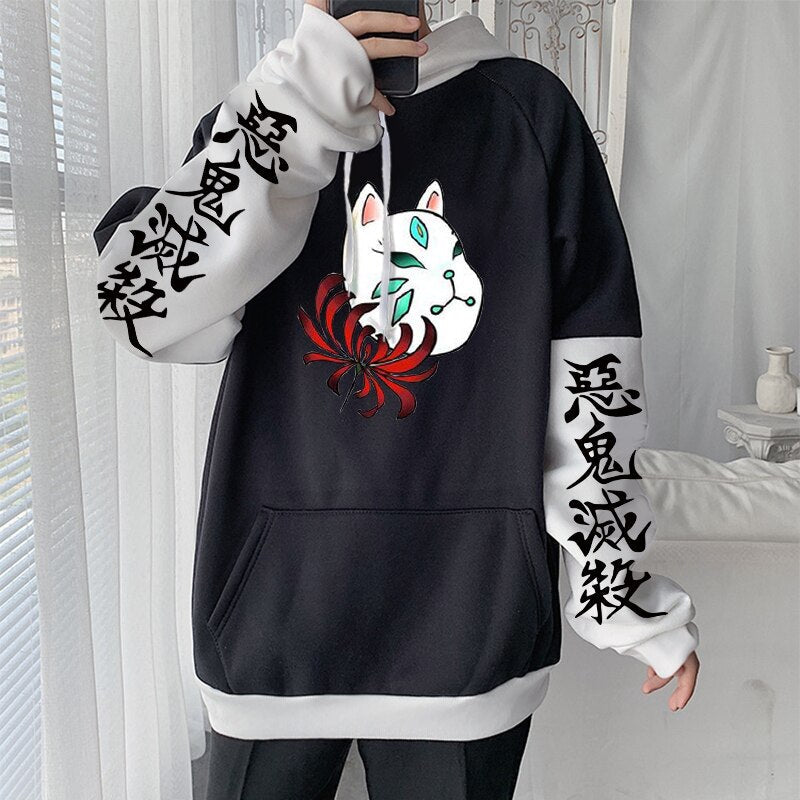 Demon Slayer Fox Masks Print Hoodies