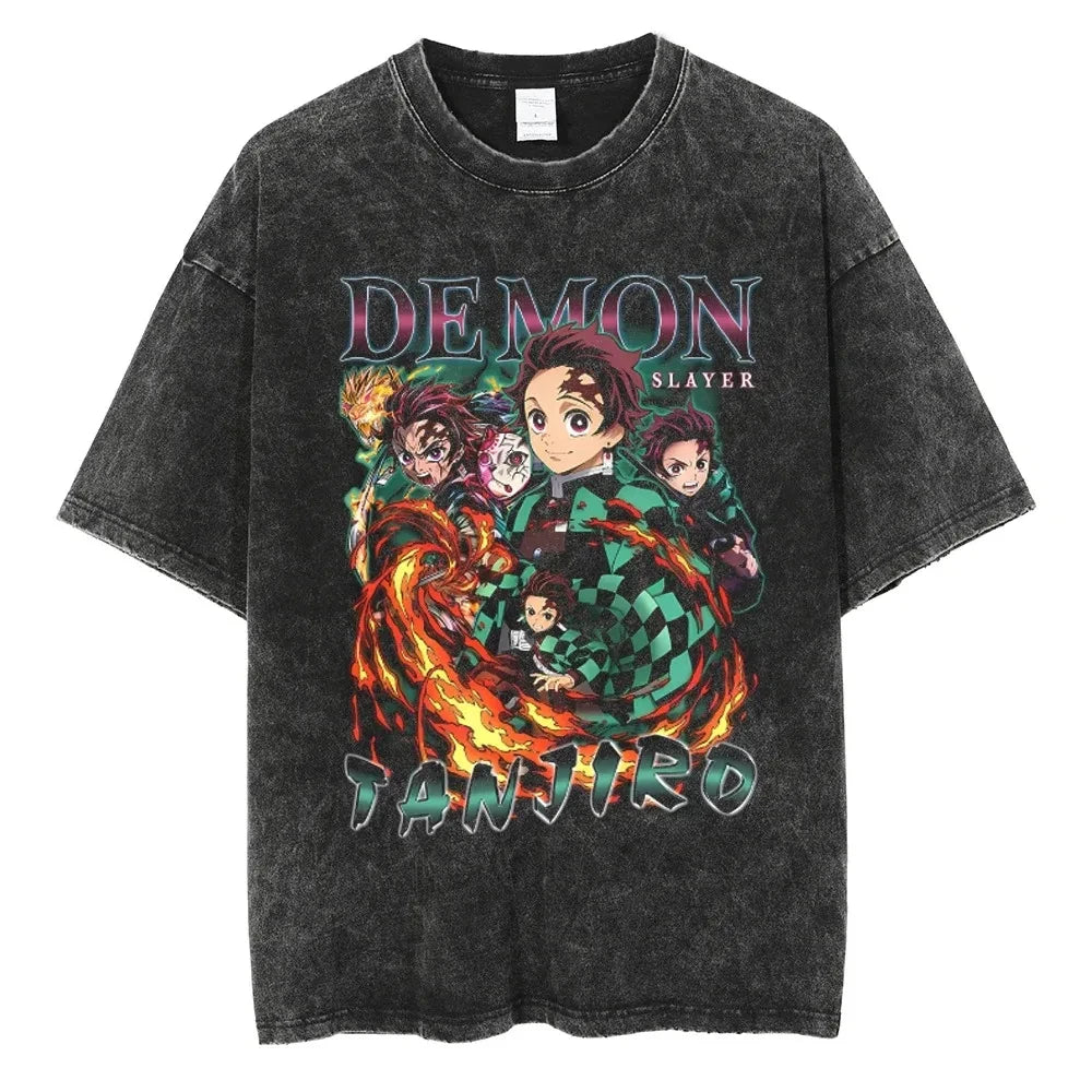 New Demon Slayer Vintage Washed T-Shirt