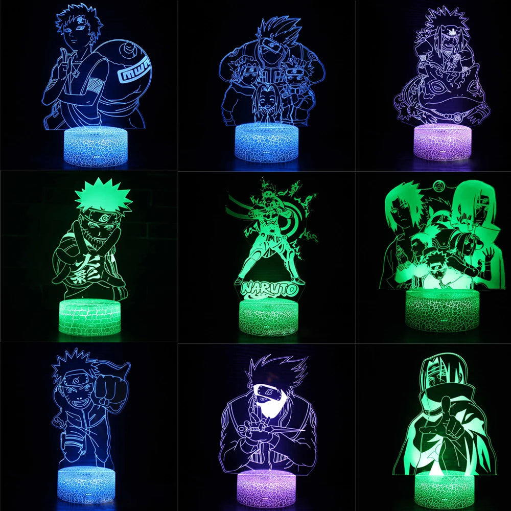 Naruto Uzumaki Akatsuki Kakashi Hatake 3D Table Lamp