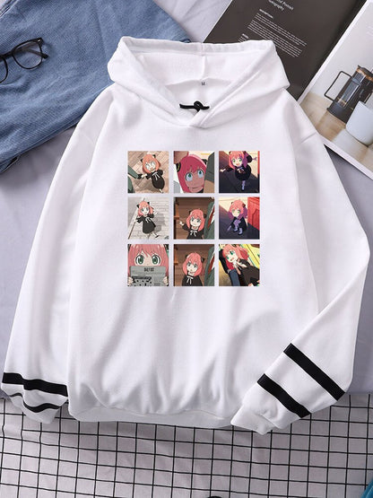 Spy X Family Cute Anya Nine Grid Female Hoodie