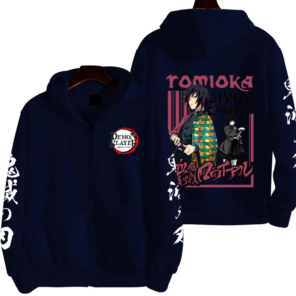 Tomioka Giyuu Demon Slayer Zip Up Hoodie