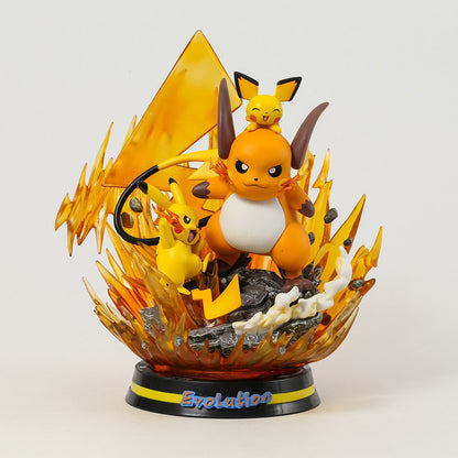 Pokemon Evolution Eevee Vaporeon Jolteon Flareon Light Up Statue Figure