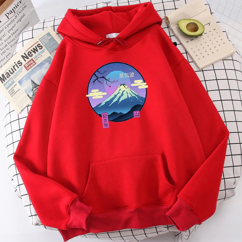 Vaporwave Mount Fuji Memorial Ukiyo E Hoodie