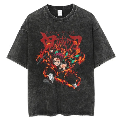 New Demon Slayer Vintage Washed T-Shirt