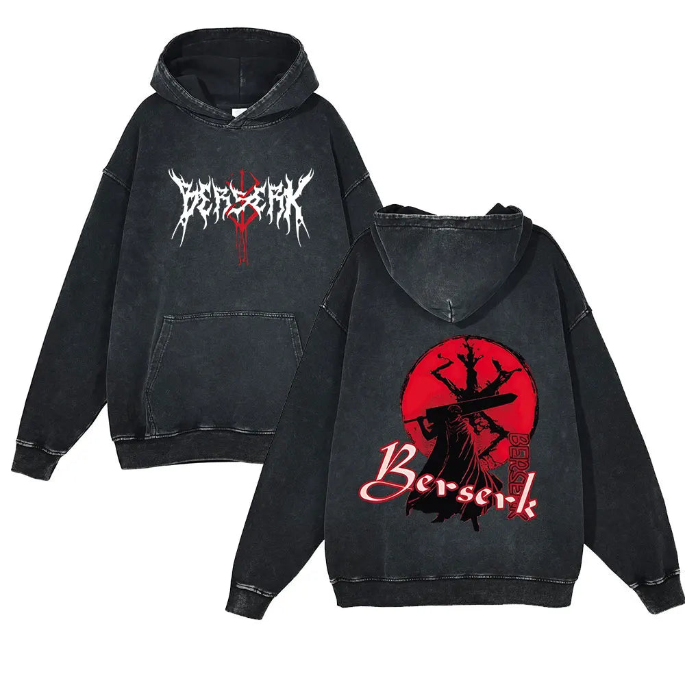 Berserk Retro Washed Hoodies