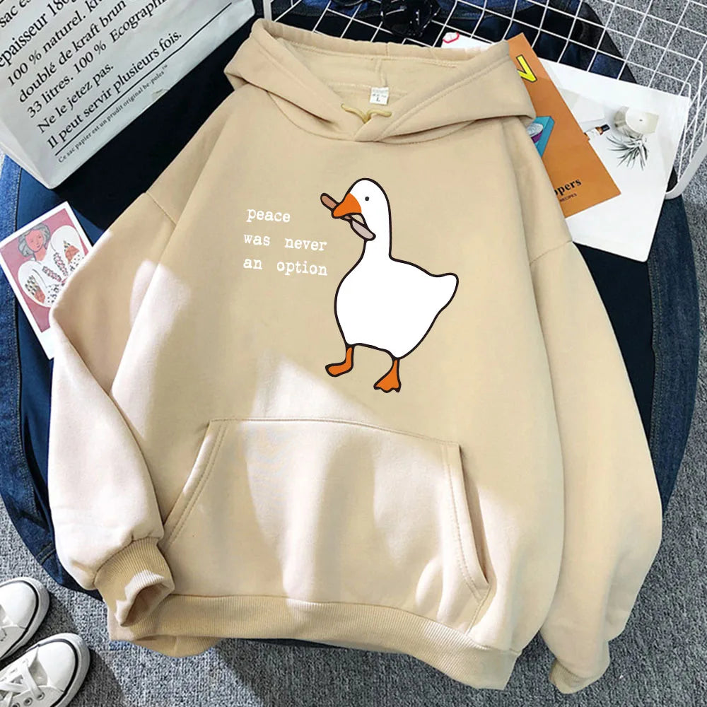 Peace Was Never An Option Goose Printing Hoodies