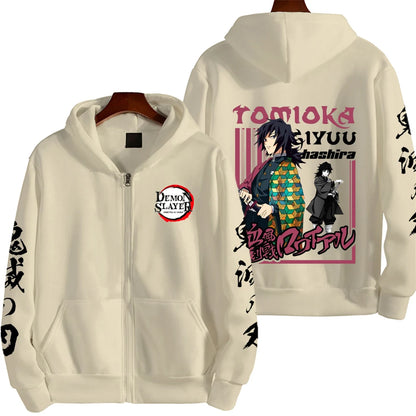 Tomioka Giyuu Demon Slayer Zip Up Hoodie