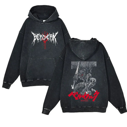 Berserk Retro Washed Hoodies