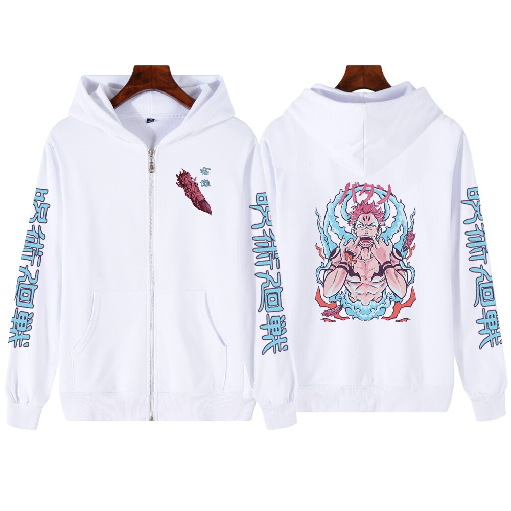 Bleach Print Zipper Hoodie