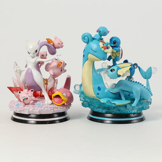 Pokemon Mewtwo Mew Jigglypuff Slowpoke Clefairy Igglybuff Lapras Squirtle Vaporeon Wooper Marill Light Up Figure